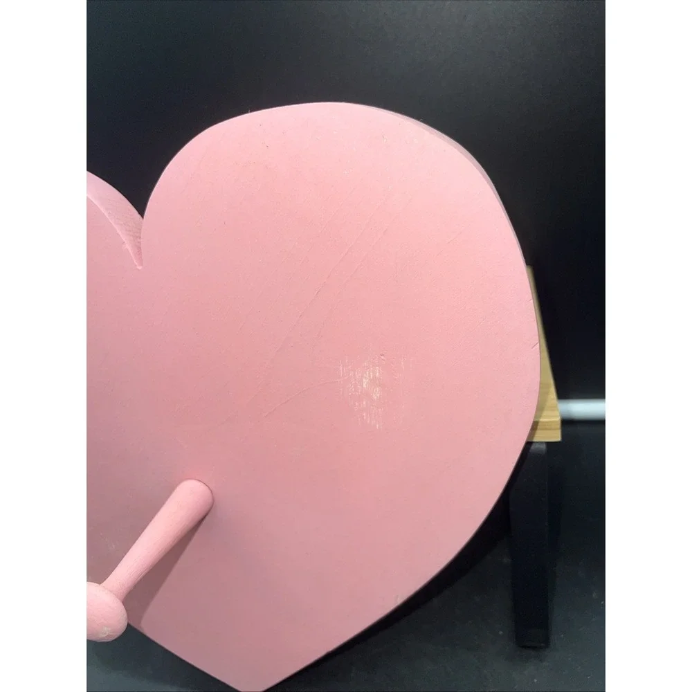 Vtg Wooden Hand Made Heart Shaped Wall Decor With Peg